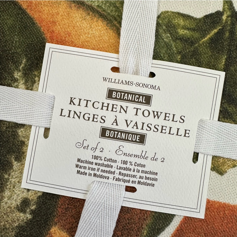 NWT William Sonoma pumpkin tea towels, 2 pack - Picture 4 of 4